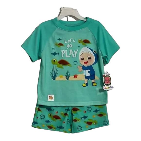 Baby Shark toddlers Size 5 T pajamas set 2 pcs Cocomelon sleepwear green New - Picture 3 of 7